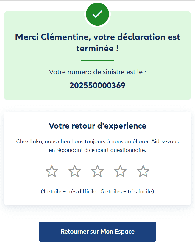 Aide déclarer sinistre