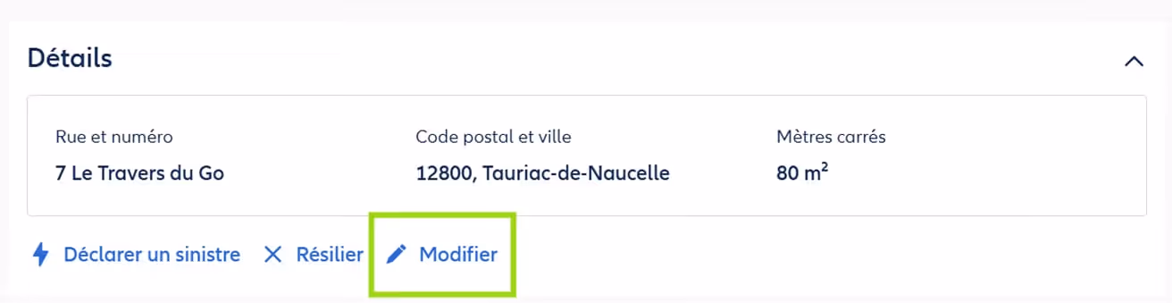Aide modifier contrat