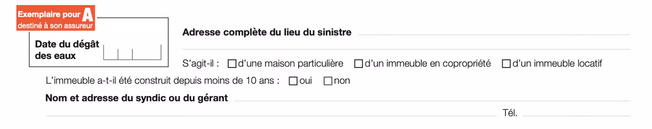 Constat amiable dégat des eaux