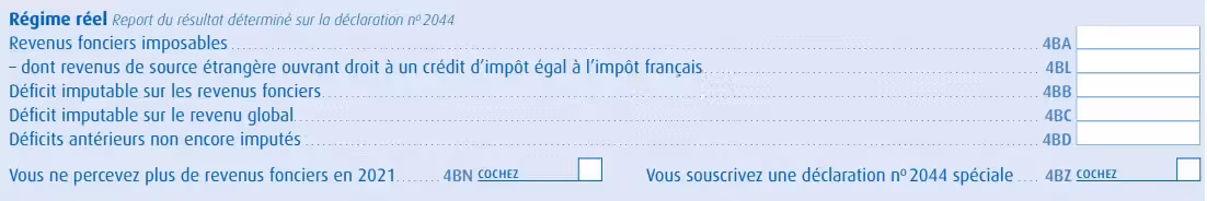Catégorie « régime du bénéfice réel »